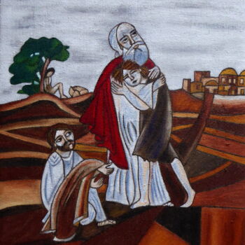 Peinture intitulée "L'enfant prodigue" par Laure Barlet, Œuvre d'art originale, Huile