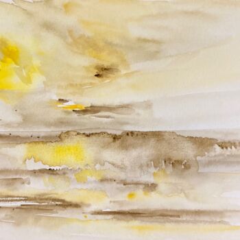 Painting titled "Humeur de sable" by Laure Barontini, Original Artwork, Watercolor