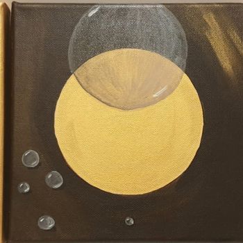 Peinture intitulée "Triptyque bulles et…" par Laure B., Œuvre d'art originale, Acrylique Monté sur Châssis en bois