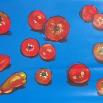 Painting titled "tomates sur bâche b…" by Laure Boin Watorek, Original Artwork