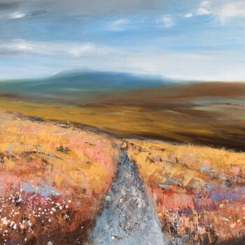 Painting titled "Walking On Dartmoor…" by Laure Bury, Original Artwork, Oil