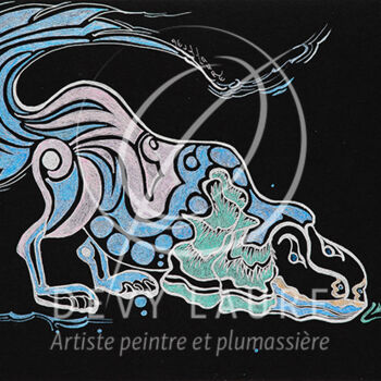 Drawing titled "CHIEN TERRE dessin…" by Laure Devy, Original Artwork, Ink