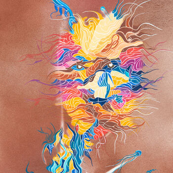 Картина под названием "L'ALMALGAME" - Laure Devy, Подлинное произведение искусства, Пастель