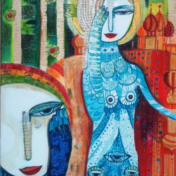 Painting titled "La femme arlequin" by Laure Ketfa, Original Artwork