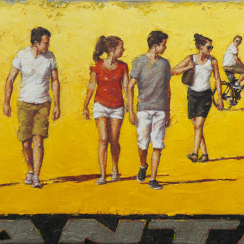 Painting titled "Bien dans se baskets" by Laure Mascarello, Original Artwork, Oil
