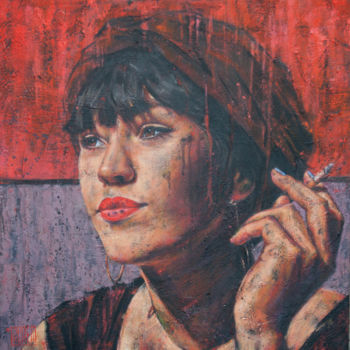 Painting titled "Portrait II" by Laure Mascarello, Original Artwork, Oil
