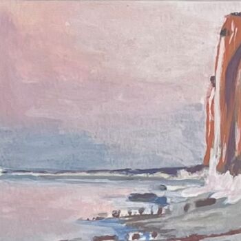 Painting titled "Sunset" by Laurence Allemand, Original Artwork, Gouache