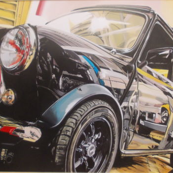 Peinture intitulée "AUSTIN mini noire" par Laurence Delmotte-Berreby, Œuvre d'art originale, Acrylique