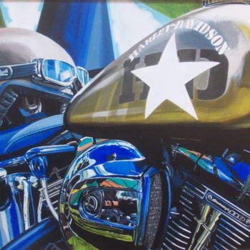 Painting titled "HARLEY D." by Laurence Delmotte-Berreby, Original Artwork, Acrylic