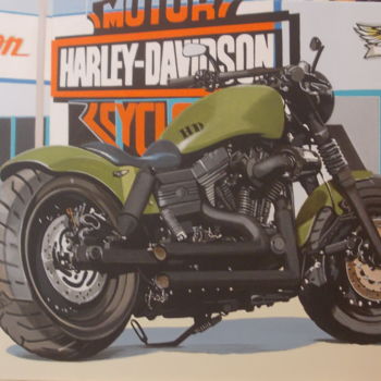 Painting titled "HARLEY-D" by Laurence Delmotte-Berreby, Original Artwork, Acrylic