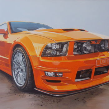 Painting titled "MUSTANG orange" by Laurence Delmotte-Berreby, Original Artwork, Acrylic
