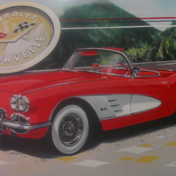 Painting titled "CORVETTE" by Laurence Delmotte-Berreby, Original Artwork, Acrylic