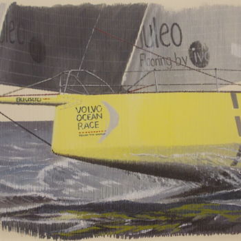 Painting titled "VOLVO OCEAN RACE" by Laurence Delmotte-Berreby, Original Artwork, Acrylic