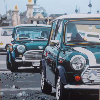 Peinture intitulée "MINIS in PARIS" par Laurence Delmotte-Berreby, Œuvre d'art originale, Acrylique