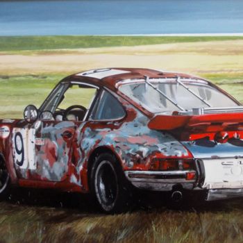 Malerei mit dem Titel "PORSCHE911 Vintage" von Laurence Delmotte-Berreby, Original-Kunstwerk, Acryl