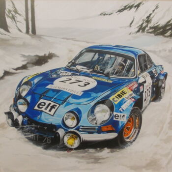 Painting titled "ALPINE A110" by Laurence Delmotte-Berreby, Original Artwork, Acrylic
