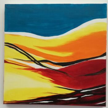 Painting titled "DUNE jaune" by Laurence Bobe, Original Artwork, Acrylic