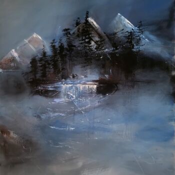 Peinture intitulée "La vallée bleu" par Laurence Carbonnel, Œuvre d'art originale, Acrylique