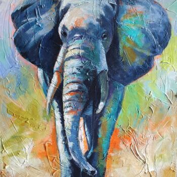 "L'éléphant" başlıklı Tablo Laurence Clerembaux tarafından, Orijinal sanat, Akrilik