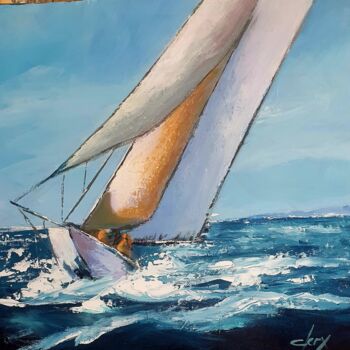 Painting titled "Voile" by Laurence Clerembaux, Original Artwork, Acrylic