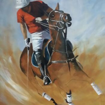 Painting titled "Polo 2" by Laurence Clerembaux, Original Artwork, Acrylic