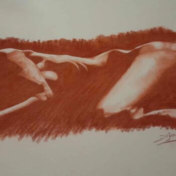 Drawing titled "Sommeil" by Laurence Dufour, Original Artwork, Pastel