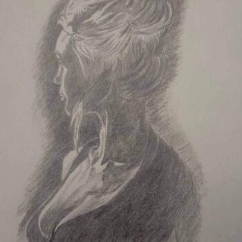 Drawing titled "Rêveuse" by Laurence Dufour, Original Artwork, Graphite