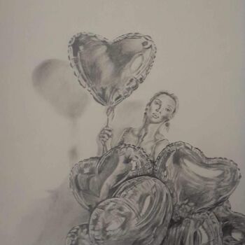 Dibujo titulada "St Valentin" por Laurence Dufour, Obra de arte original, Grafito