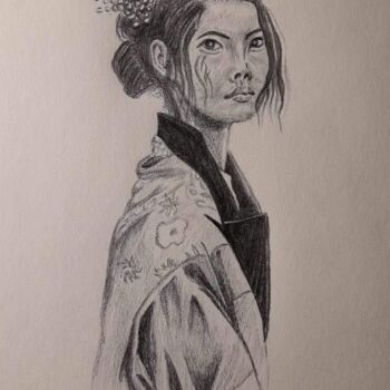 Drawing titled "Noble" by Laurence Dufour, Original Artwork, Graphite