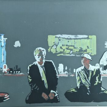 Drawing titled "hollywood bar" by Laurence Fauchart, Original Artwork, Marker Mounted on Other rigid panel