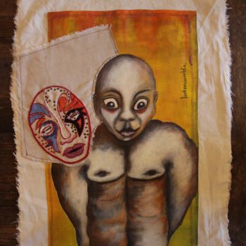 Pintura titulada "Derrière le masque 1" por Fontencomble, Obra de arte original, Acrílico