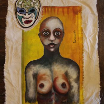 Картина под названием "Derrière le masque 2" - Fontencomble, Подлинное произведение искусства, Акрил