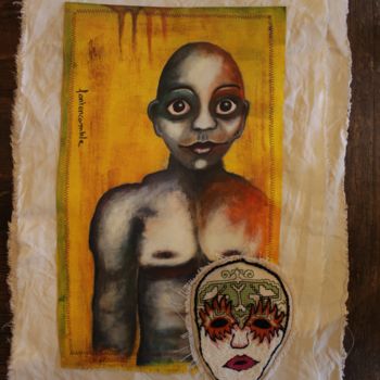 Pintura intitulada "Derrière le masque 3" por Fontencomble, Obras de arte originais, Acrílico