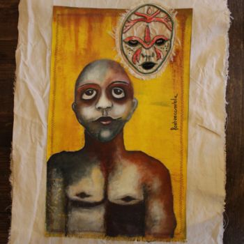 Pintura titulada "Derrière le masque 4" por Fontencomble, Obra de arte original, Acrílico
