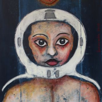Malerei mit dem Titel "Spacewalking 1" von Fontencomble, Original-Kunstwerk, Acryl