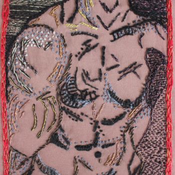Textile Art titled "Torse noir" by Fontencomble, Original Artwork