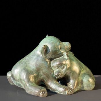雕塑 标题为“Les oursons” 由Laurence Friche, 原创艺术品, 青铜