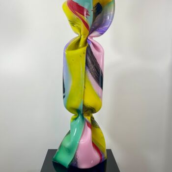 Sculpture intitulée "Wrapping Bonbon Tra…" par Laurence Jenk, Œuvre d'art originale, Plastique