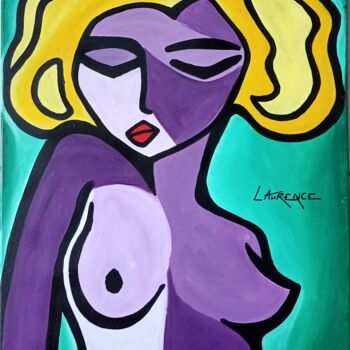 Painting titled "CONSTANCE" by Laurence Lbn, Original Artwork, Acrylic Mounted on Wood Stretcher frame