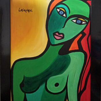 Painting titled "FAUSTINE" by Laurence Lbn, Original Artwork, Acrylic Mounted on Wood Panel