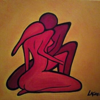 Painting titled "LA DÉCOUVERTE" by Laurence Lbn, Original Artwork, Acrylic