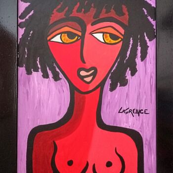 Painting titled "MALAÏKA" by Laurence Lbn, Original Artwork, Acrylic Mounted on Wood Panel