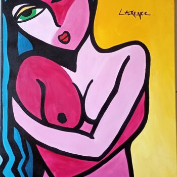Painting titled "ROMANE" by Laurence Lbn, Original Artwork, Acrylic Mounted on Wood Stretcher frame