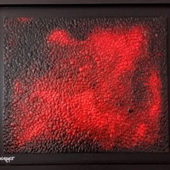 Painting titled "MAGMA" by Laurence Lbn, Original Artwork, Acrylic Mounted on Wood Panel