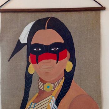 Schilderij getiteld "Cheyenne - NUAGE DA…" door Laurence Lbn, Origineel Kunstwerk, Acryl Gemonteerd op Andere stijve panelen