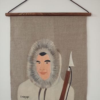 제목이 "Inuit - ANOKI"인 미술작품 Laurence Lbn로, 원작, 아크릴 기타 단단한 패널에 장착됨