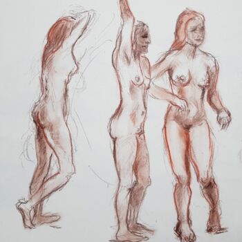 Disegno intitolato "Danseuse- Sépia" da Laurence Machard Brujas, Opera d'arte originale, Matita