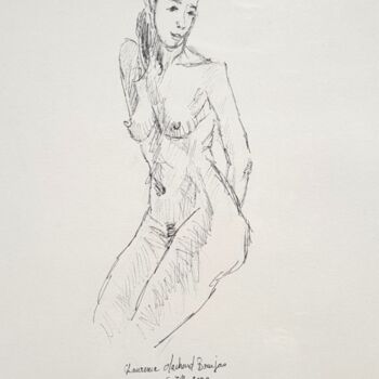 Рисунок под названием "Femme nue et parfum…" - Laurence Machard Brujas, Подлинное произведение искусства, Маркер