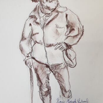 Dessin intitulée "Courbet d'après la…" par Laurence Machard Brujas, Œuvre d'art originale, Graphite