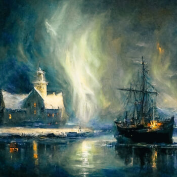 Digital Arts titled "Iceland" by Laurence Masson, Original Artwork, Digital Painting